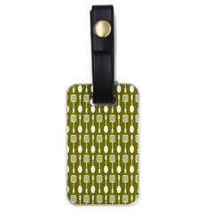 Olive Green Spatula Spoon Pattern Luggage Tags (one Side)  by GardenOfOphir