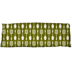 Olive Green Spatula Spoon Pattern Body Pillow Cases Dakimakura (two Sides)  by GardenOfOphir