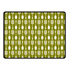 Olive Green Spatula Spoon Pattern Double Sided Fleece Blanket (small)  by GardenOfOphir