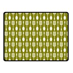 Olive Green Spatula Spoon Pattern Double Sided Fleece Blanket (Small)  45 x34  Blanket Front