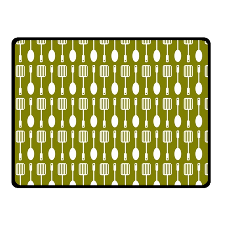 Olive Green Spatula Spoon Pattern Double Sided Fleece Blanket (Small) 