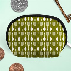 Olive Green Spatula Spoon Pattern Accessory Pouches (medium)  by GardenOfOphir