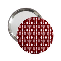 Red And White Kitchen Utensils Pattern 2 25  Handbag Mirrors by GardenOfOphir