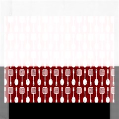 Red And White Kitchen Utensils Pattern Rectangular Jigsaw Puzzl by GardenOfOphir