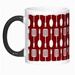 Red And White Kitchen Utensils Pattern Morph Mugs by GardenOfOphir