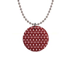 Red And White Kitchen Utensils Pattern Button Necklaces