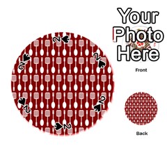 Red And White Kitchen Utensils Pattern Playing Cards 54 (round)  by GardenOfOphir