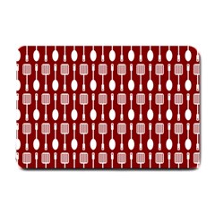 Red And White Kitchen Utensils Pattern Small Doormat 