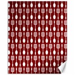 Red And White Kitchen Utensils Pattern Canvas 11  x 14   10.95 x13.48  Canvas - 1