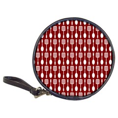 Red And White Kitchen Utensils Pattern Classic 20-cd Wallets by GardenOfOphir