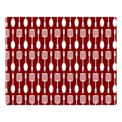 Red And White Kitchen Utensils Pattern Double Sided Flano Blanket (large)  by GardenOfOphir