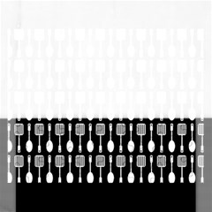 Black And White Spatula Spoon Pattern Rectangular Jigsaw Puzzl by GardenOfOphir