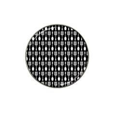 Black And White Spatula Spoon Pattern Hat Clip Ball Marker (4 Pack) by GardenOfOphir