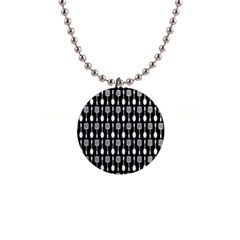 Black And White Spatula Spoon Pattern Button Necklaces