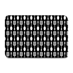 Black And White Spatula Spoon Pattern Plate Mats