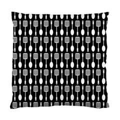 Black And White Spatula Spoon Pattern Standard Cushion Cases (Two Sides) 