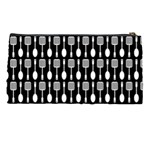 Black And White Spatula Spoon Pattern Pencil Cases Back