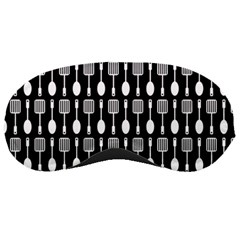 Black And White Spatula Spoon Pattern Sleeping Masks