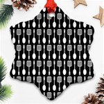 Black And White Spatula Spoon Pattern Ornament (Snowflake)  Front