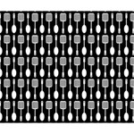 Black And White Spatula Spoon Pattern Deluxe Canvas 14  x 11  14  x 11  x 1.5  Stretched Canvas