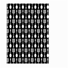 Black And White Spatula Spoon Pattern Large Garden Flag (two Sides)