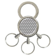 Gray And White Kitchen Utensils Pattern 3-ring Key Chains