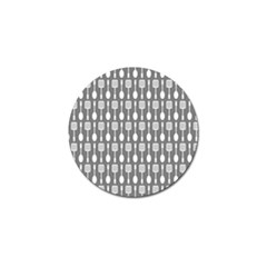 Gray And White Kitchen Utensils Pattern Golf Ball Marker by GardenOfOphir