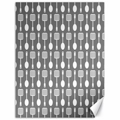 Gray And White Kitchen Utensils Pattern Canvas 18  X 24   by GardenOfOphir