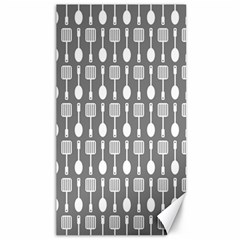 Gray And White Kitchen Utensils Pattern Canvas 40  X 72   by GardenOfOphir