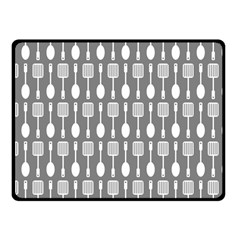 Gray And White Kitchen Utensils Pattern Fleece Blanket (small) by GardenOfOphir