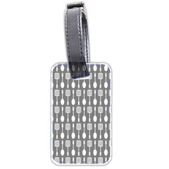 Gray And White Kitchen Utensils Pattern Luggage Tags (two Sides) by GardenOfOphir