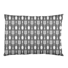 Gray And White Kitchen Utensils Pattern Pillow Cases (two Sides) by GardenOfOphir