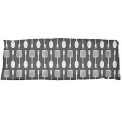 Gray And White Kitchen Utensils Pattern Body Pillow Cases Dakimakura (two Sides)  by GardenOfOphir