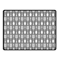 Gray And White Kitchen Utensils Pattern Double Sided Fleece Blanket (small)  by GardenOfOphir