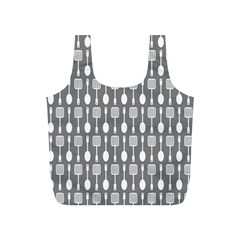 Gray And White Kitchen Utensils Pattern Full Print Recycle Bags (s)  by GardenOfOphir