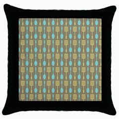 Spatula Spoon Pattern Throw Pillow Cases (black) by GardenOfOphir