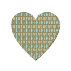 Spatula Spoon Pattern Heart Magnet