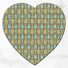 Spatula Spoon Pattern Jigsaw Puzzle (heart) by GardenOfOphir