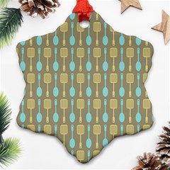 Spatula Spoon Pattern Snowflake Ornament (2-side)