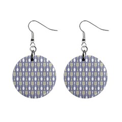 Spatula Spoon Pattern Mini Button Earrings