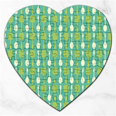 Spatula Spoon Pattern Jigsaw Puzzle (heart) by GardenOfOphir