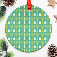 Spatula Spoon Pattern Round Ornament (two Sides) 