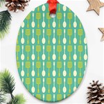 Spatula Spoon Pattern Oval Ornament (Two Sides) Back