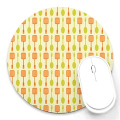 Spatula Spoon Pattern Round Mousepads by GardenOfOphir