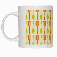 Spatula Spoon Pattern White Mugs by GardenOfOphir