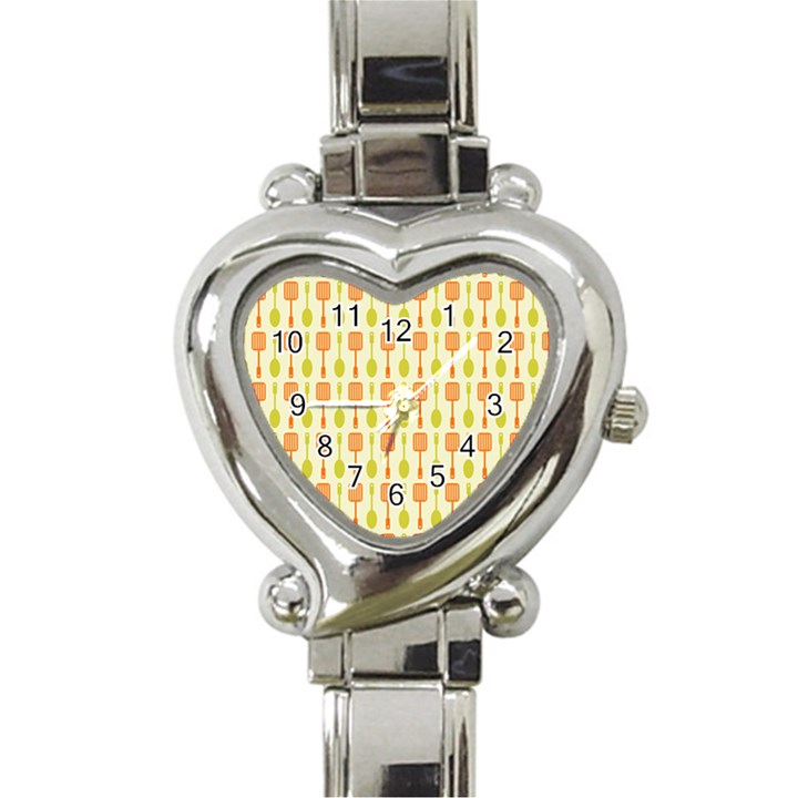 Spatula Spoon Pattern Heart Italian Charm Watch