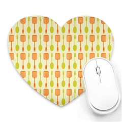 Spatula Spoon Pattern Heart Mousepads by GardenOfOphir