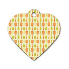 Spatula Spoon Pattern Dog Tag Heart (one Side)