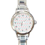 Spatula Spoon Pattern Round Italian Charm Watches Front