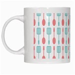 Spatula Spoon Pattern White Mugs Left